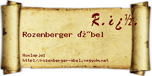 Rozenberger Ábel névjegykártya
